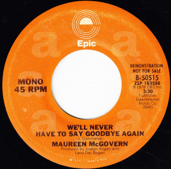 Maureen McGovern – We'll Never Have To Say Goodbye Again