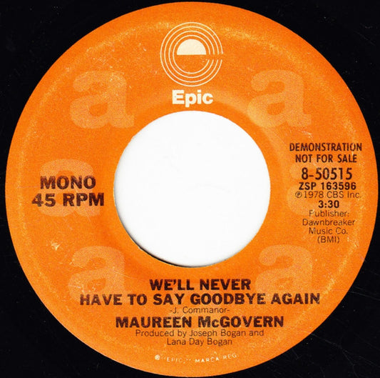 Maureen McGovern – We'll Never Have To Say Goodbye Again