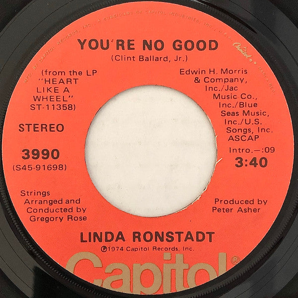 Linda Ronstadt – You're No Good / I Can't Help It (If I'm Still In Love With You)