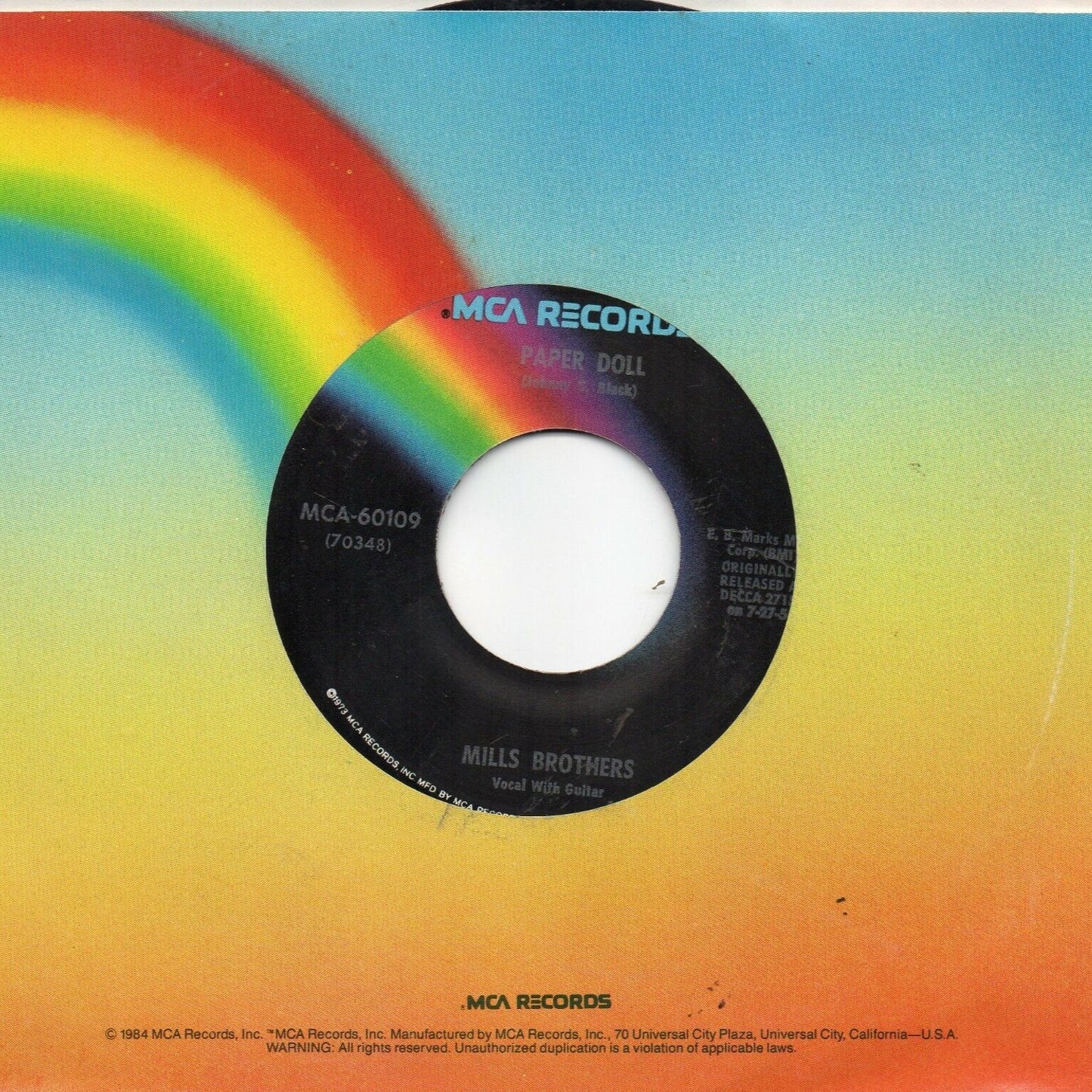 Mills Brothers – I'll Be Around / Paper Doll