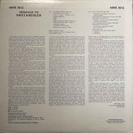 Beverly Somach, Fritz Jahoda / Homage To Kreisler