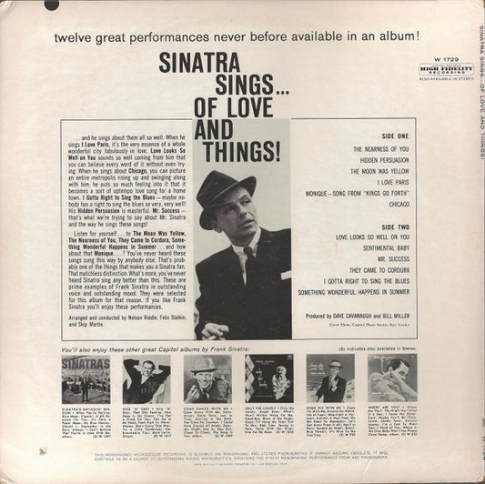 Frank Sinatra – Sinatra Sings...Of Love And Things
