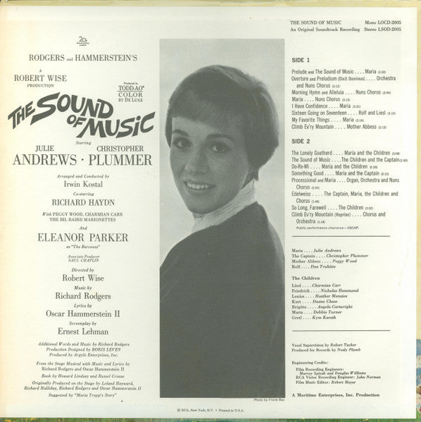 Rodgers And Hammerstein - Julie Andrews, Christopher Plummer, Irwin Kostal / The Sound Of Music (An Original Soundtrack Recording)