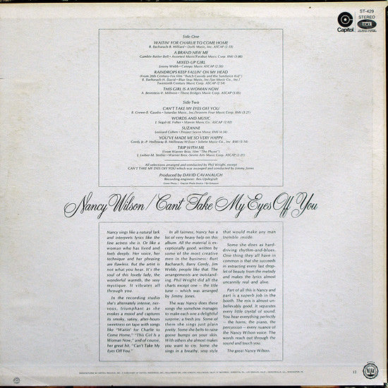 Nancy Wilson – Can't Take My Eyes Off You