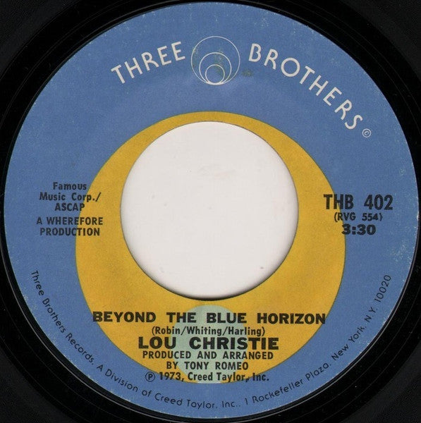Lou Christie – Beyond The Blue Horizon / Saddle The Wind
