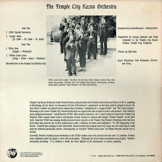 Temple City Kazoo Orchestra ‎– Some Kazoos