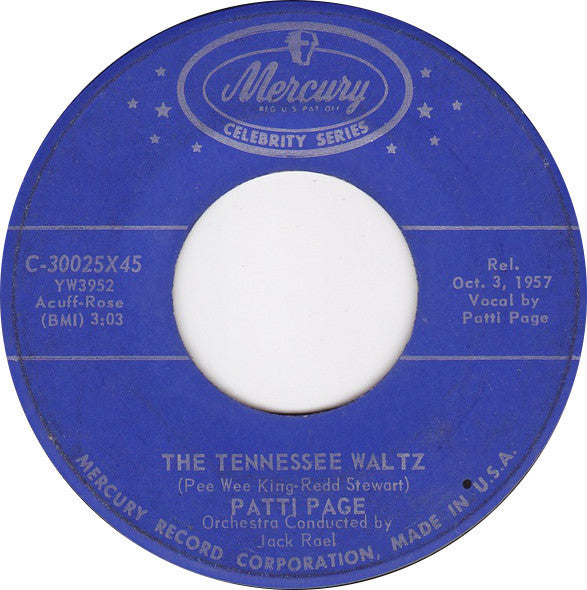 Patti Page – The Tennessee Waltz / With My Eyes Wide Open I'm Dreaming