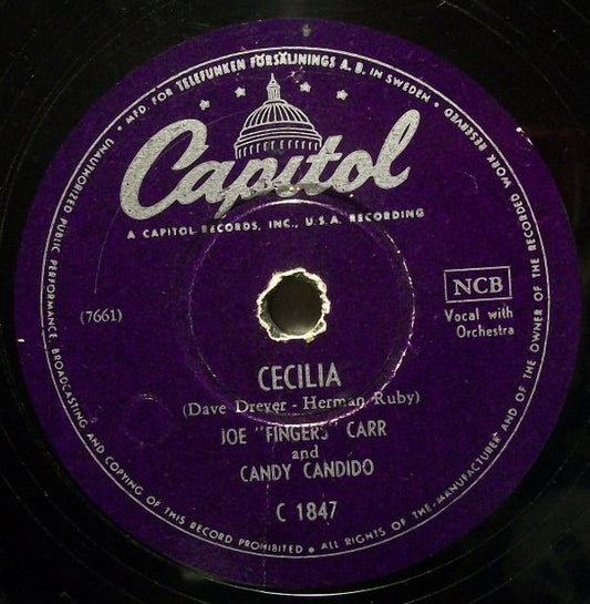 Joe "Fingers" Carr And Candy Candido – Cecilia / Snuggle Bug