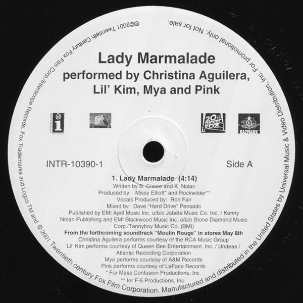 Christina Aguilera, Lil' Kim, Mya And Pink – Lady Marmalade