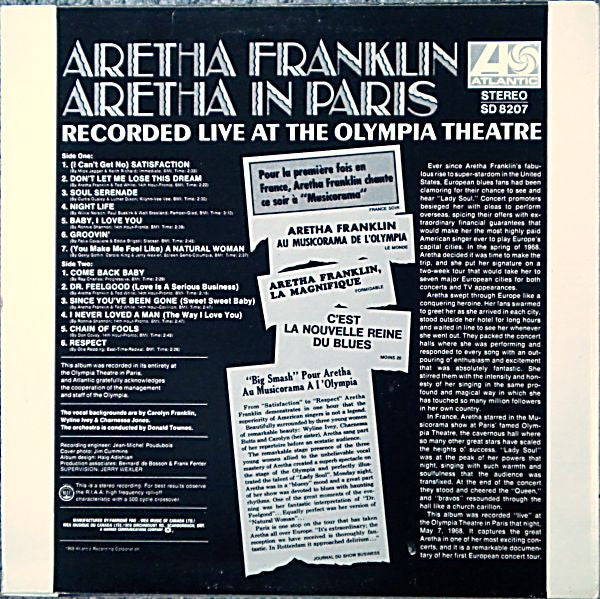 Aretha Franklin – Aretha In Paris
